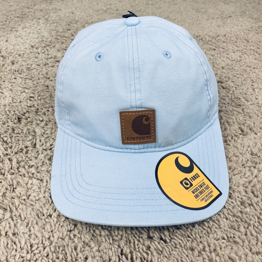 Carhartt Force Odessa Canvas Logo Hat/Cap Light Blue Adjustable Strapback NWT‎